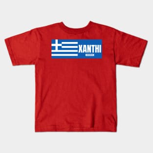 Xanthi City with Greek Flag Kids T-Shirt